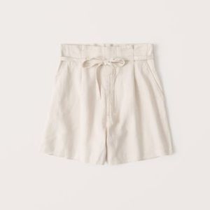 NWT A&F Belted Linen-Blend Shorts
